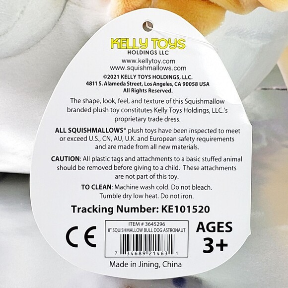 Squishmallow Brock the Bulldog Astronaut 8" 2021 UltraSoft Stuffed Toy Plush NWT - Picture 6 of 6